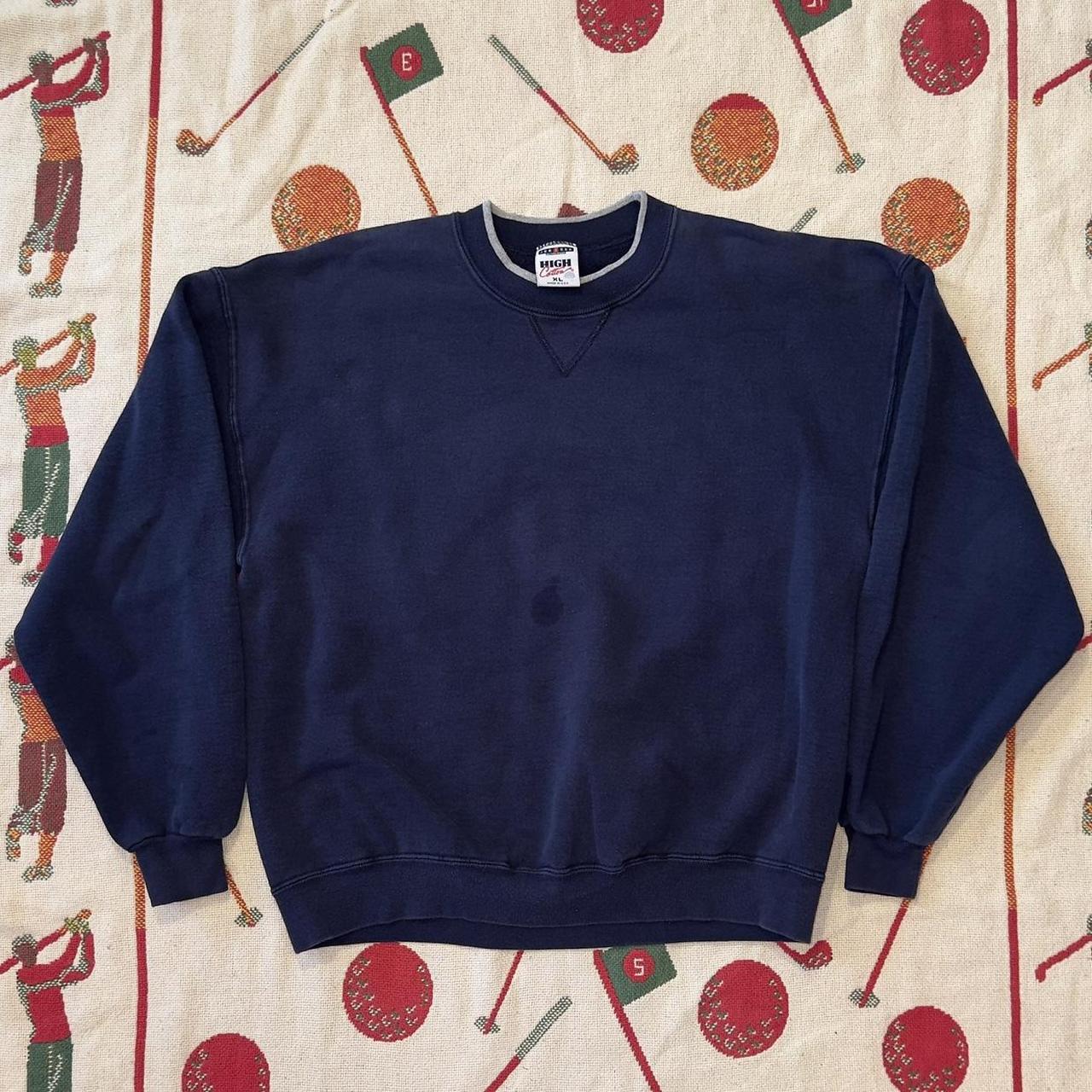 Vintage Blank Jerzees High Cotten Crewneck Great... - Depop