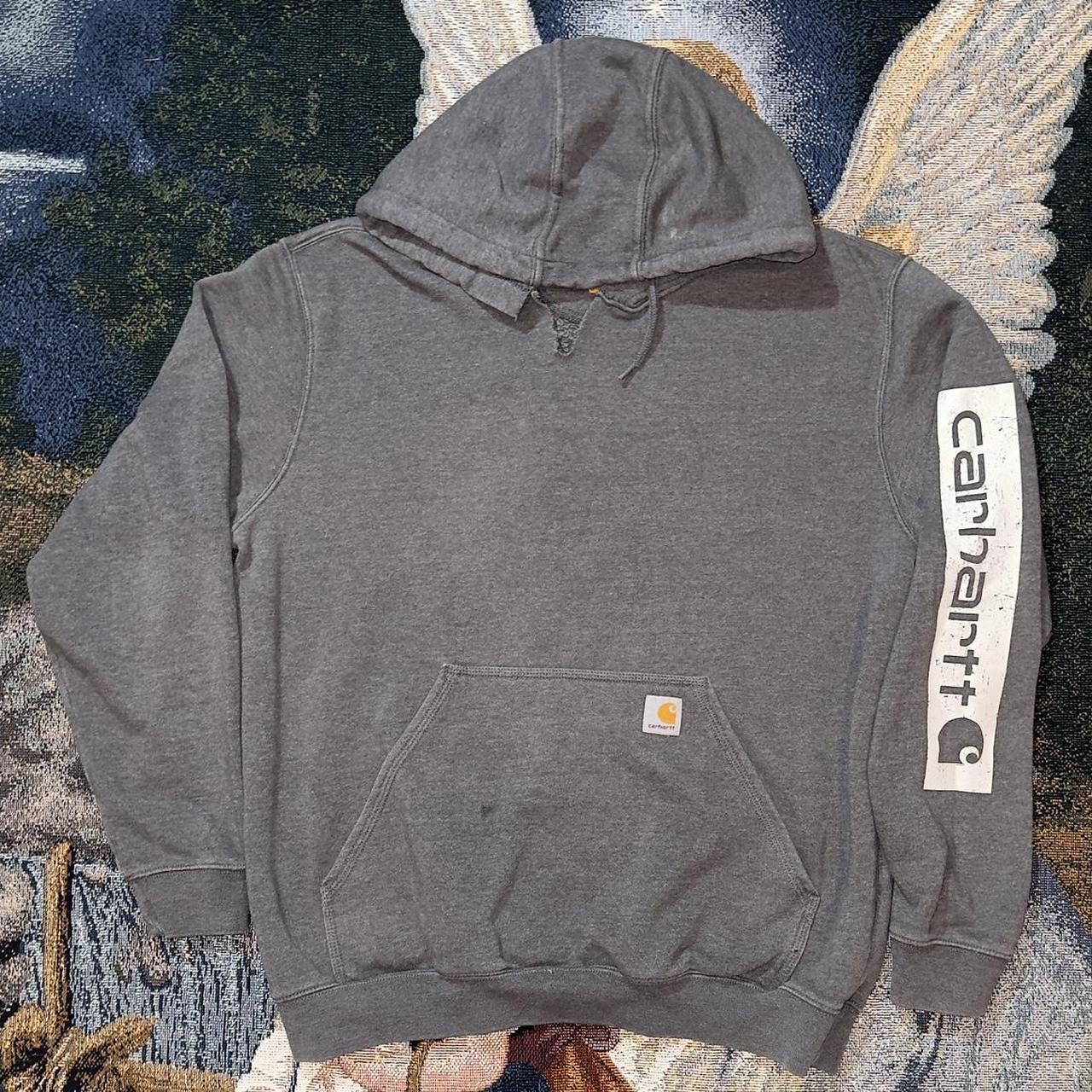 Vintage Carhartt Hoodie Good Condition (Cut at the... - Depop