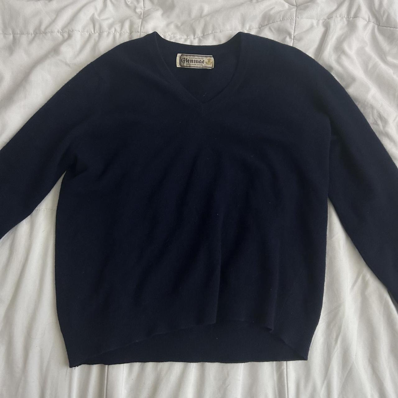 Navy Blue 100% Cashmere Sweater Size S/M... - Depop