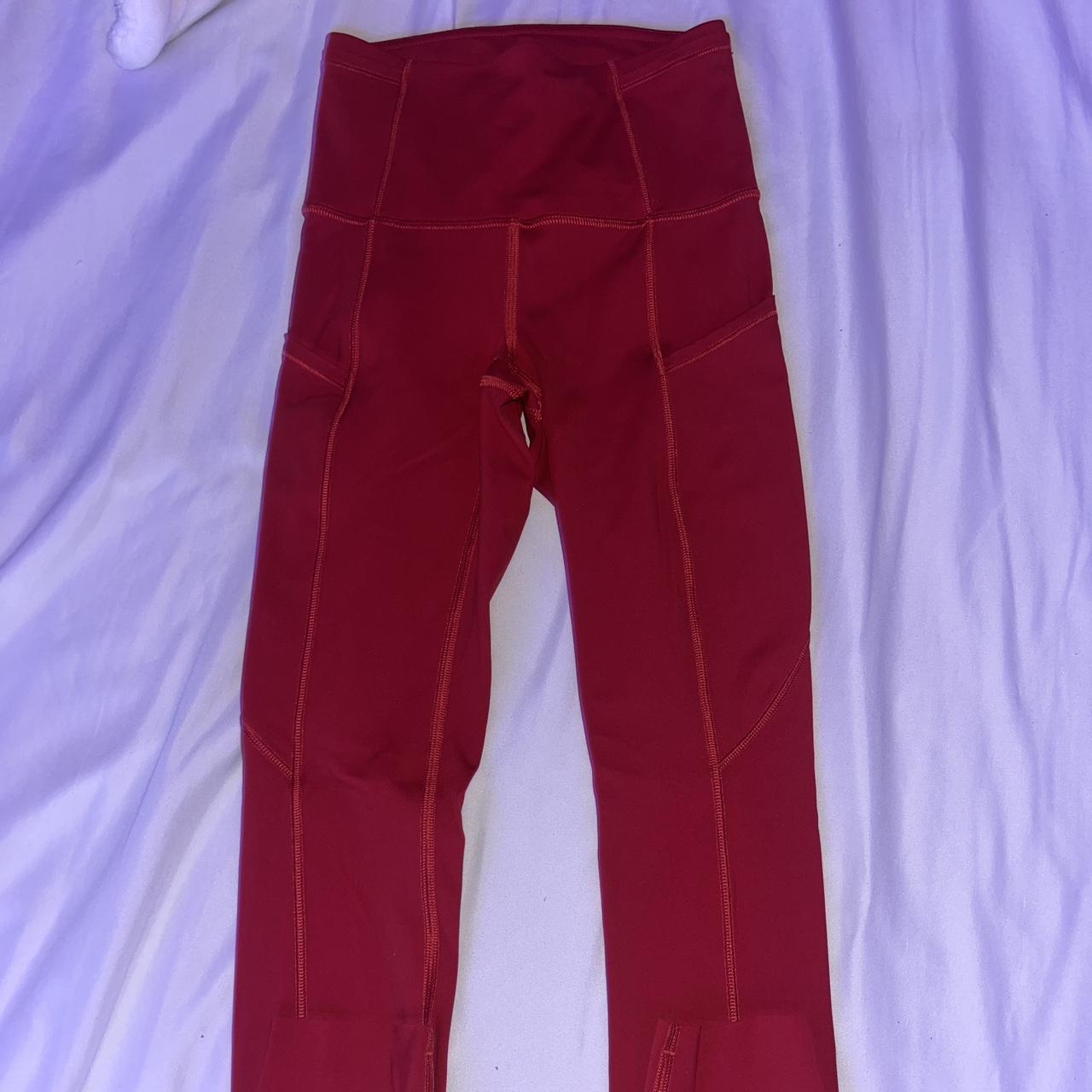 Lululemon Women's Red Leggings Depop