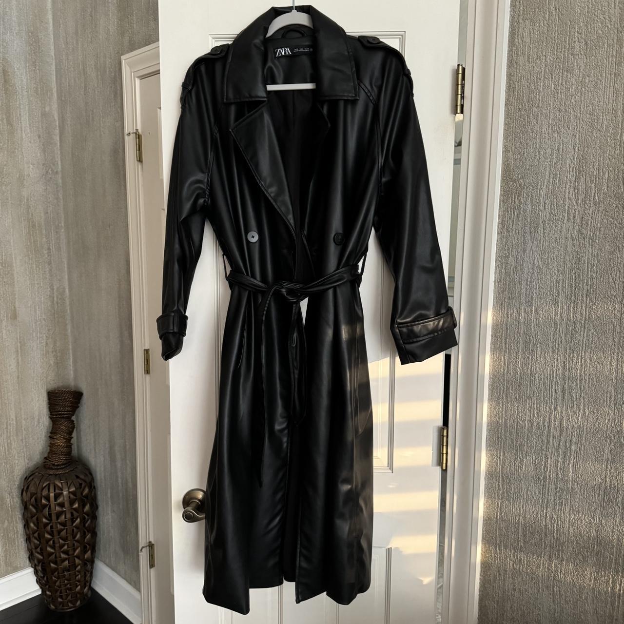Zara oversized faux leather trench new with