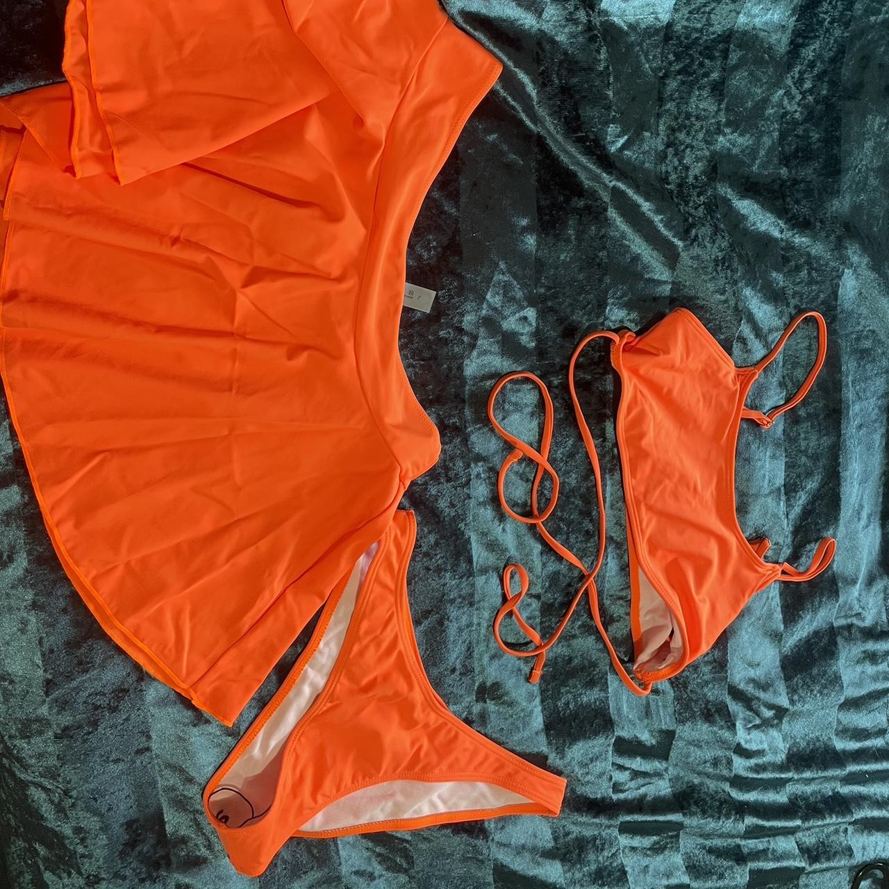 Selling this new bright orange tie bikini with... Depop