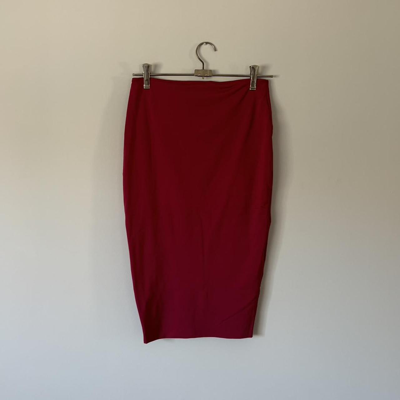 Kookai red midi skirt jersey material Kookai size 2