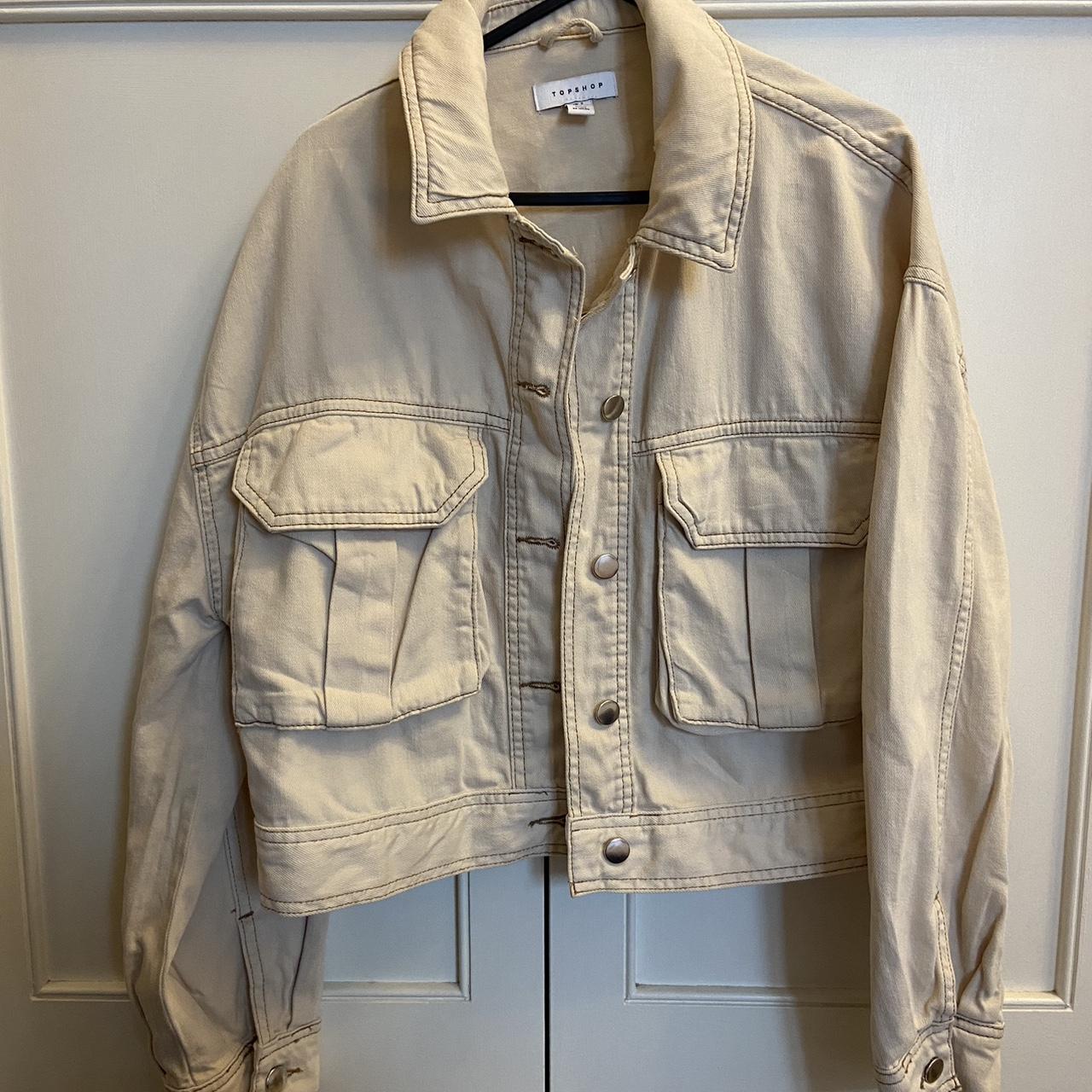 Topshop cream hotsell denim jacket