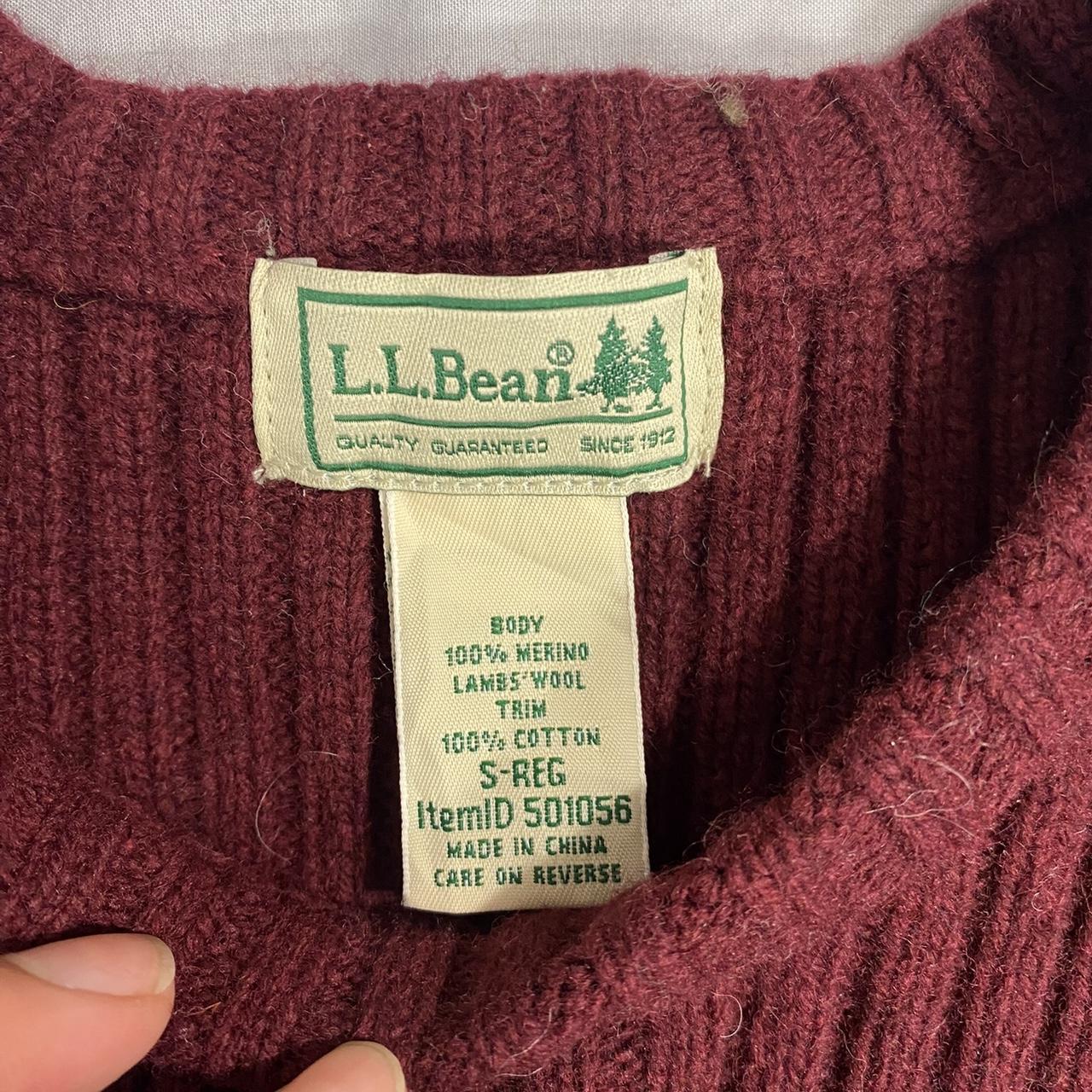 L.L.Bean Men's Burgundy and Red Jumper | Depop