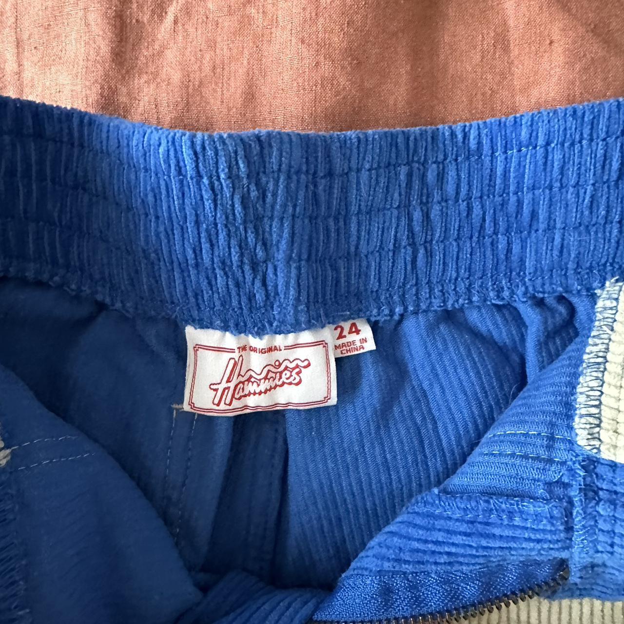 Free People Women's Blue and Tan Shorts Depop