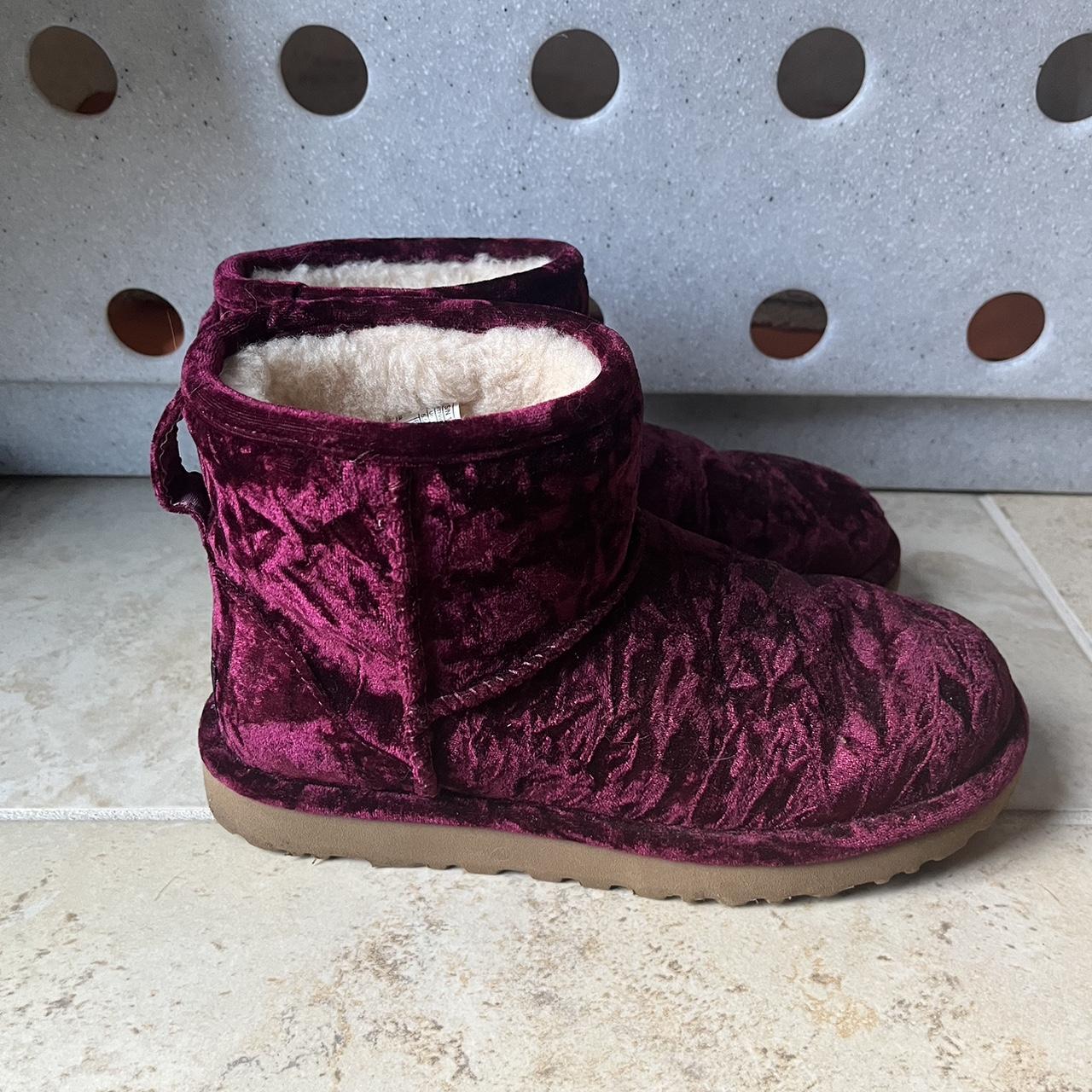 crushed velvet mini uggs