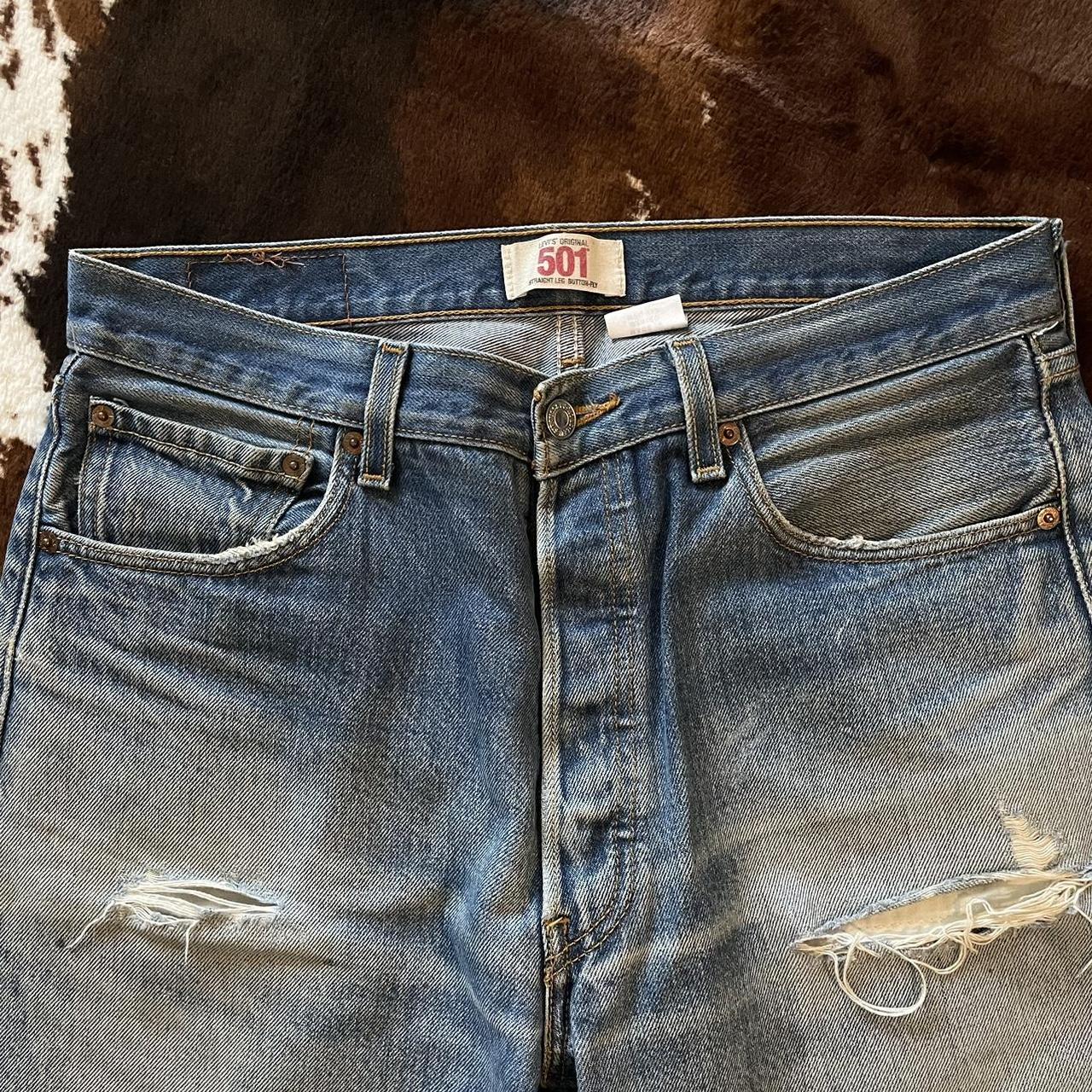 Levi’s 501 Made in Mexico and distressed to... - Depop