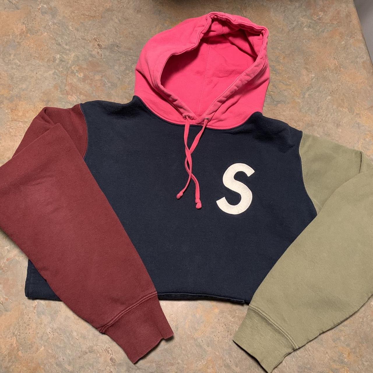 Supreme blocked hoodie on sale red