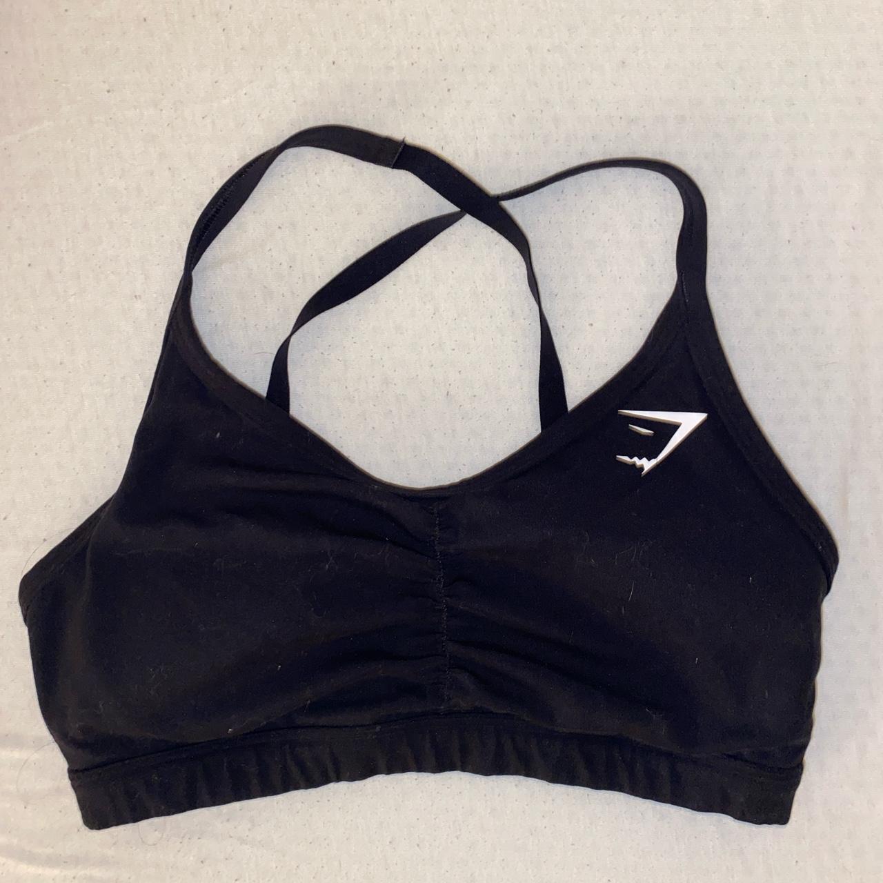 GYMSHARK black sports bra, pads included Depop