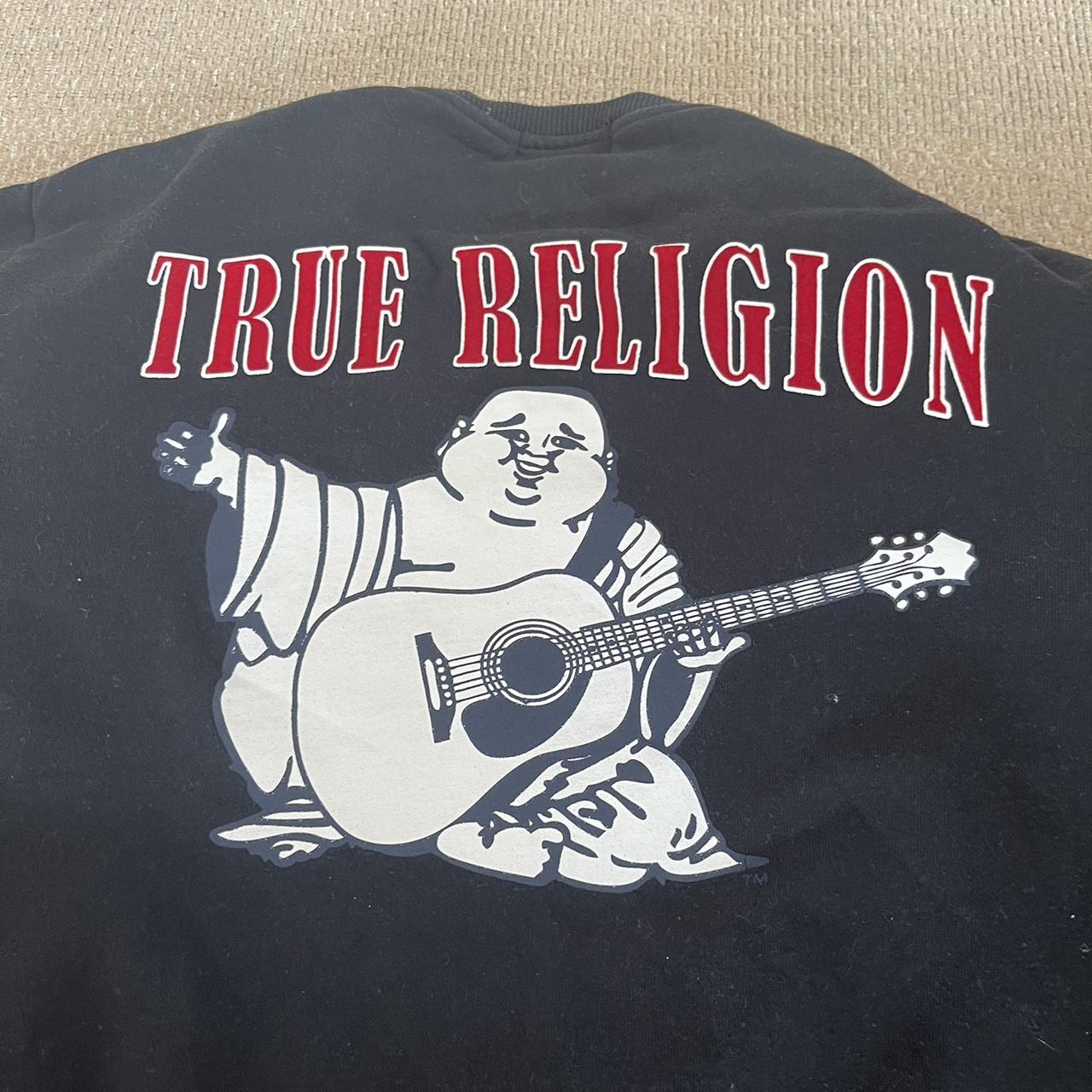 True Religion Men's Black Jumper | Depop