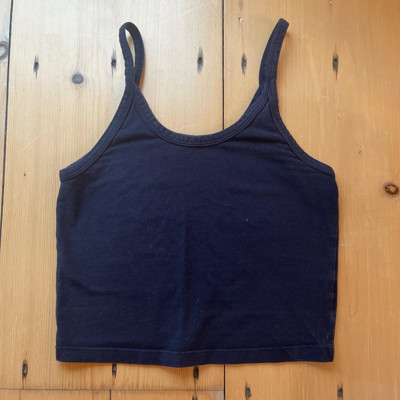 ARQ crop tank - navy - size M #arq #croptop #cotton... - Depop