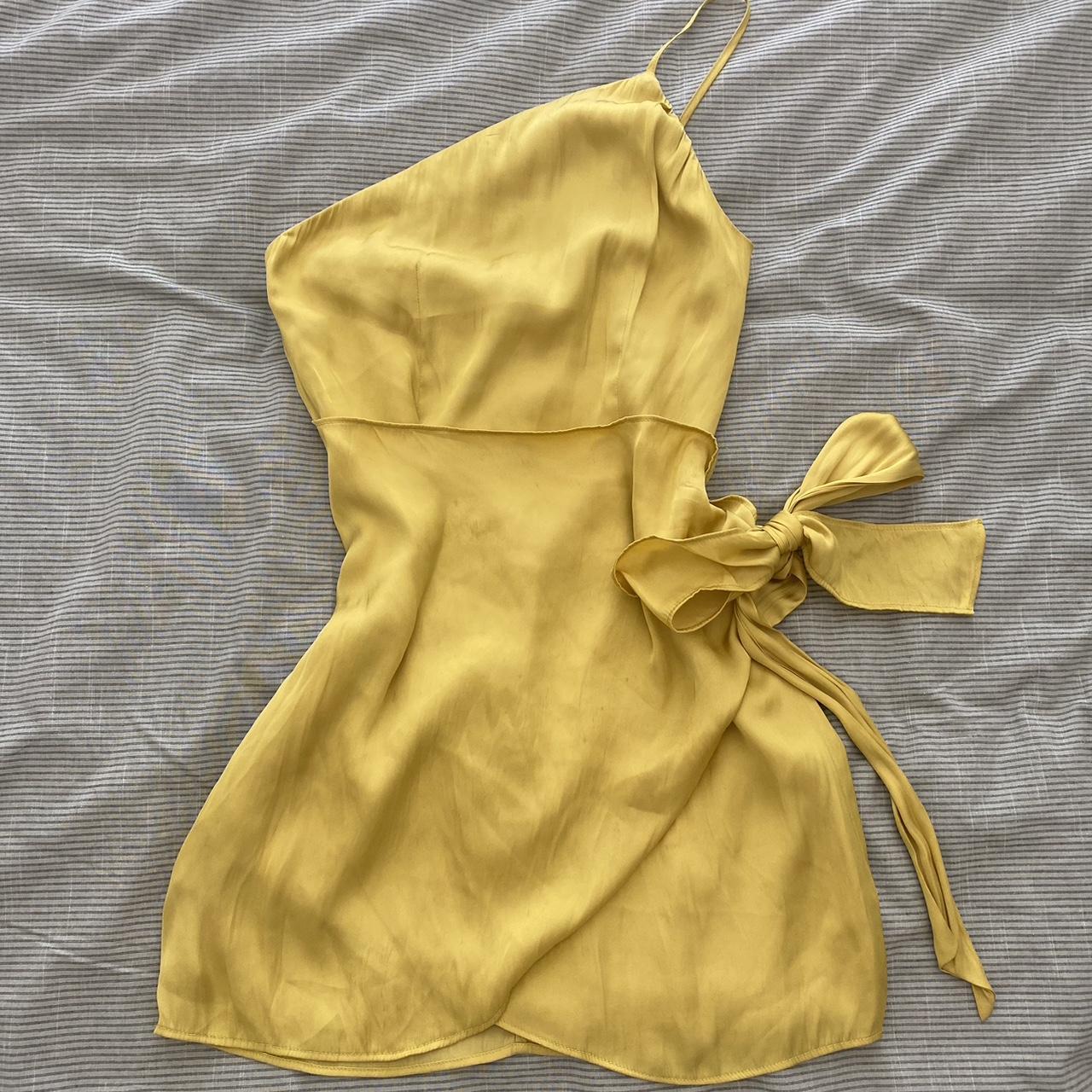 lovers-friends-women-s-yellow-and-gold-dress-depop