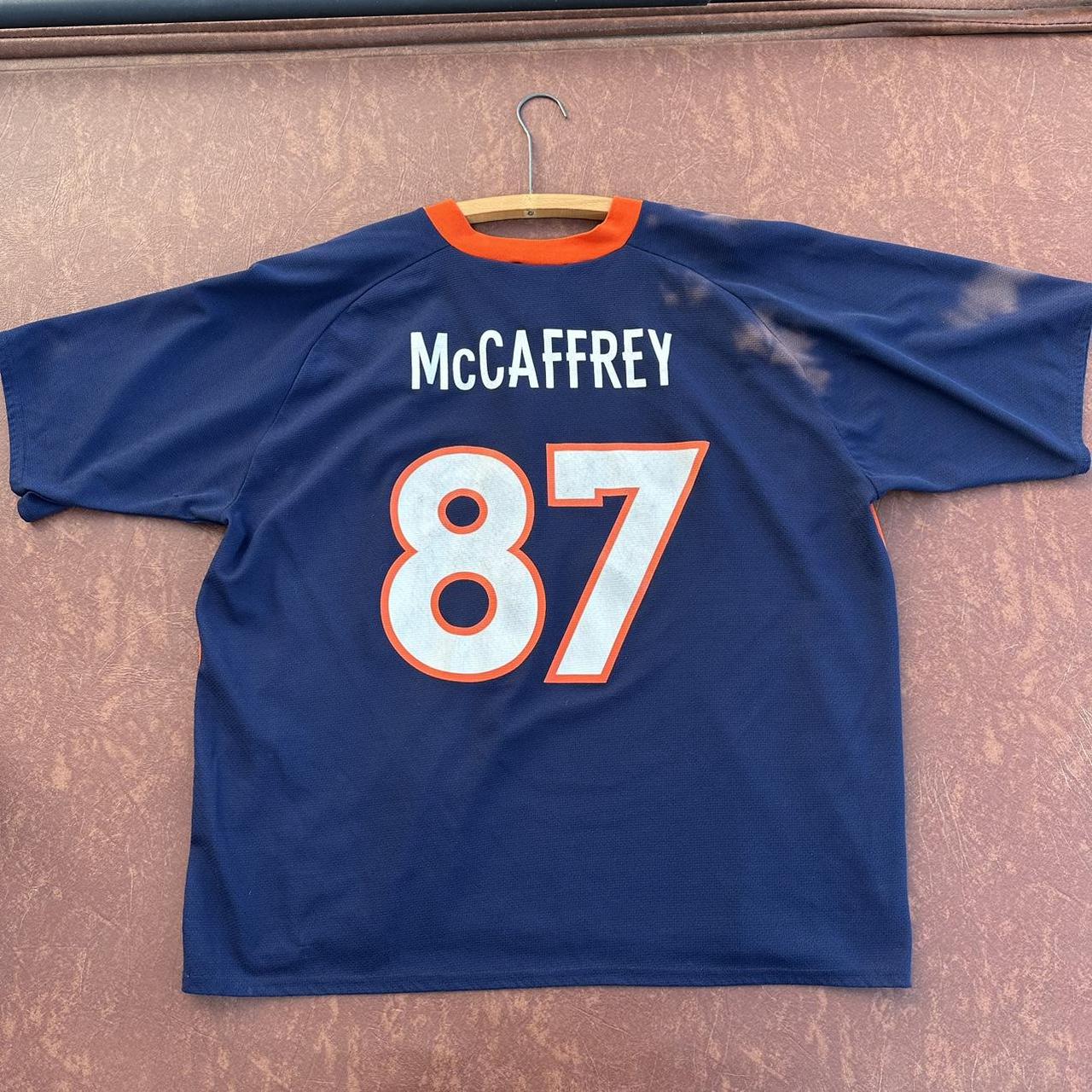 VTG Champion Denver Broncos McCaffrey NFL Football Jersey LARGE