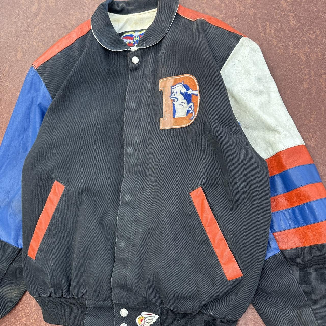 NFL Denver Broncos Leather Jacket Distressed and - Depop