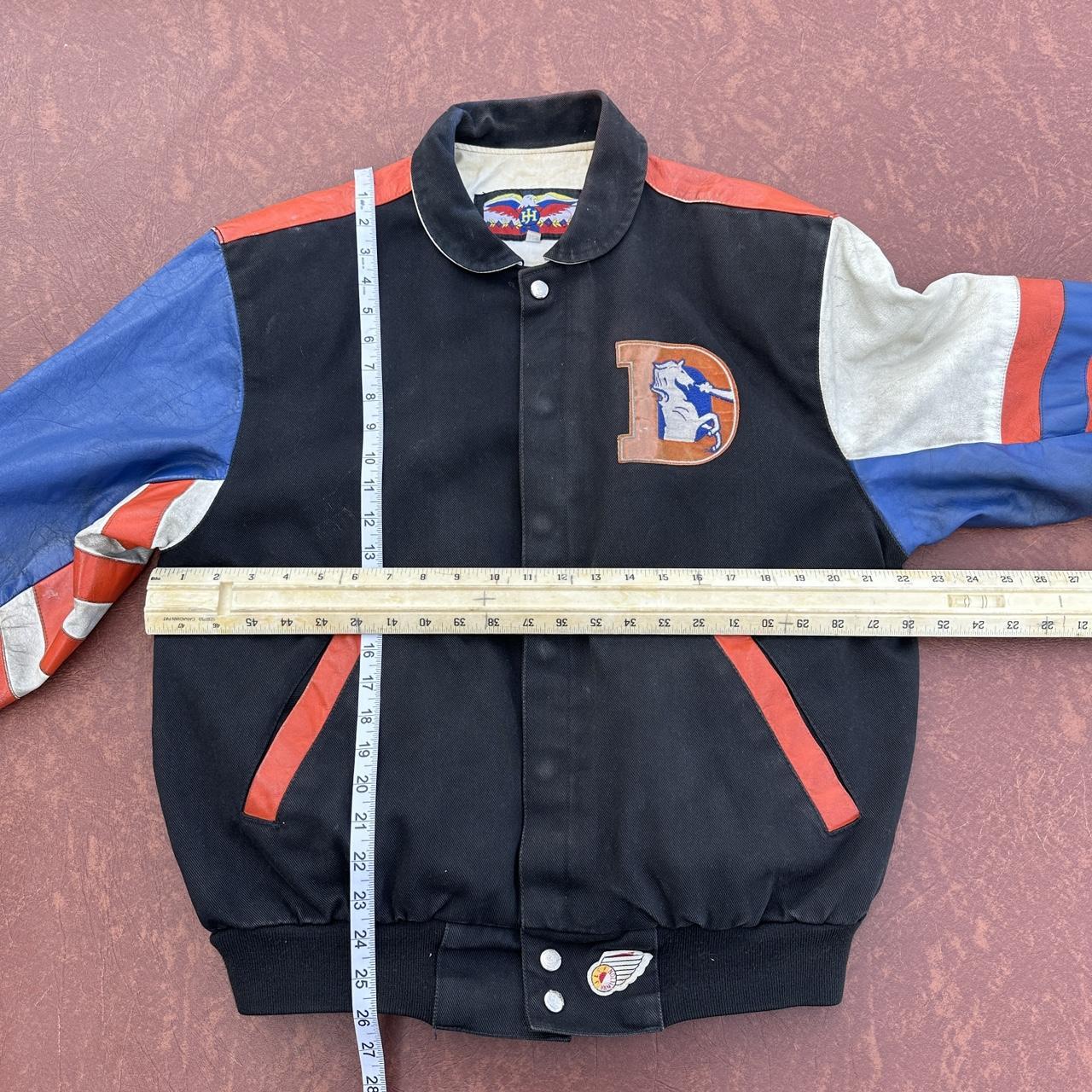 NFL Denver Broncos Leather Jacket Distressed and - Depop