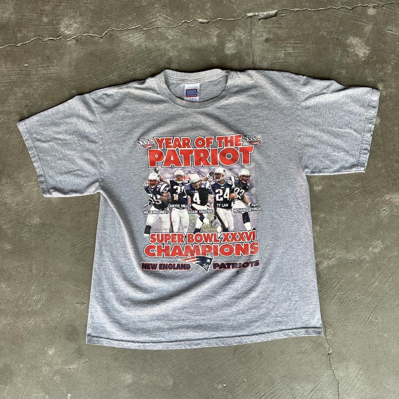 2002 New England Patriots Champions Super Bowl T-Shirt Men XL NFL Football  |