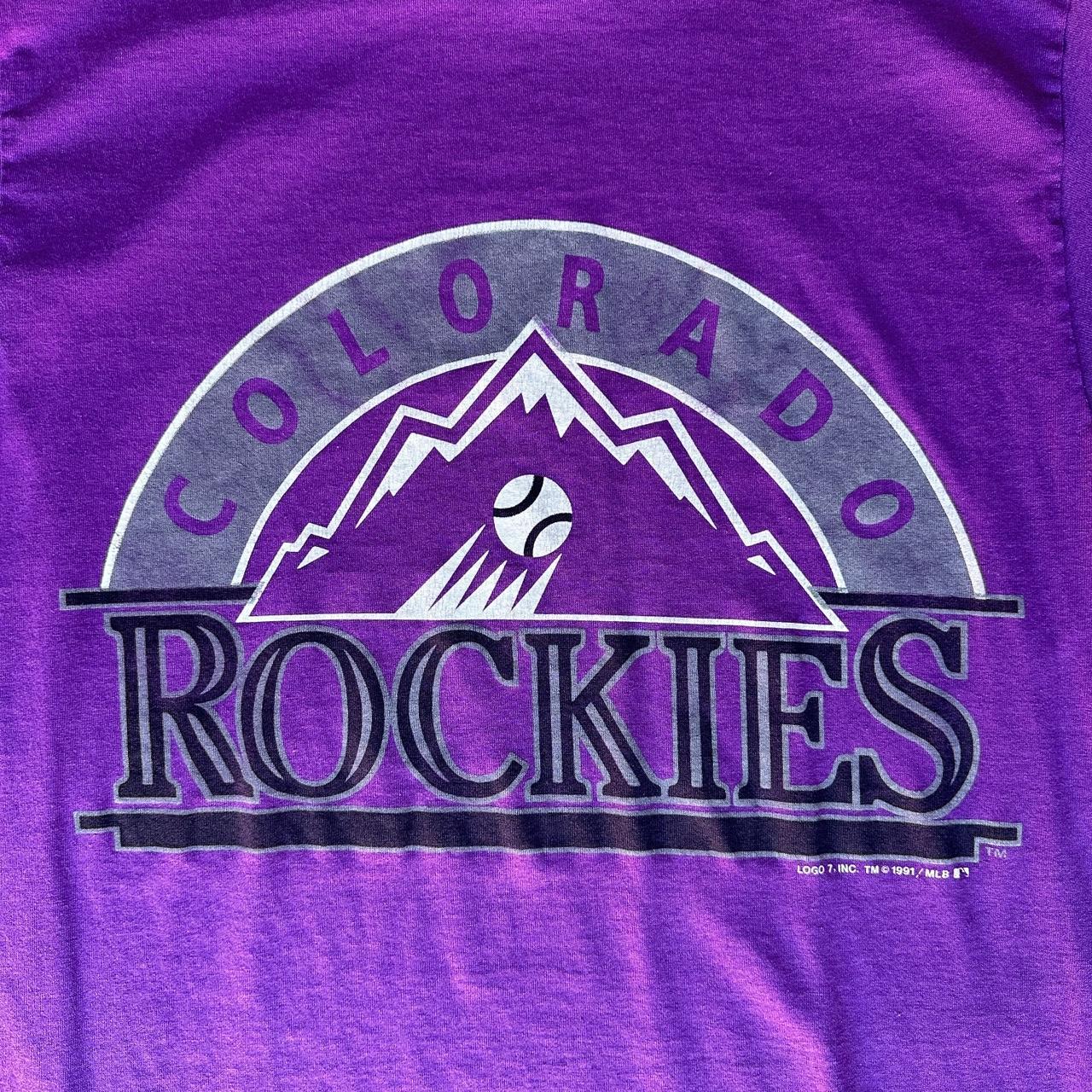 Vintage 90's Colorado Rockies Tee Size Large Feel - Depop