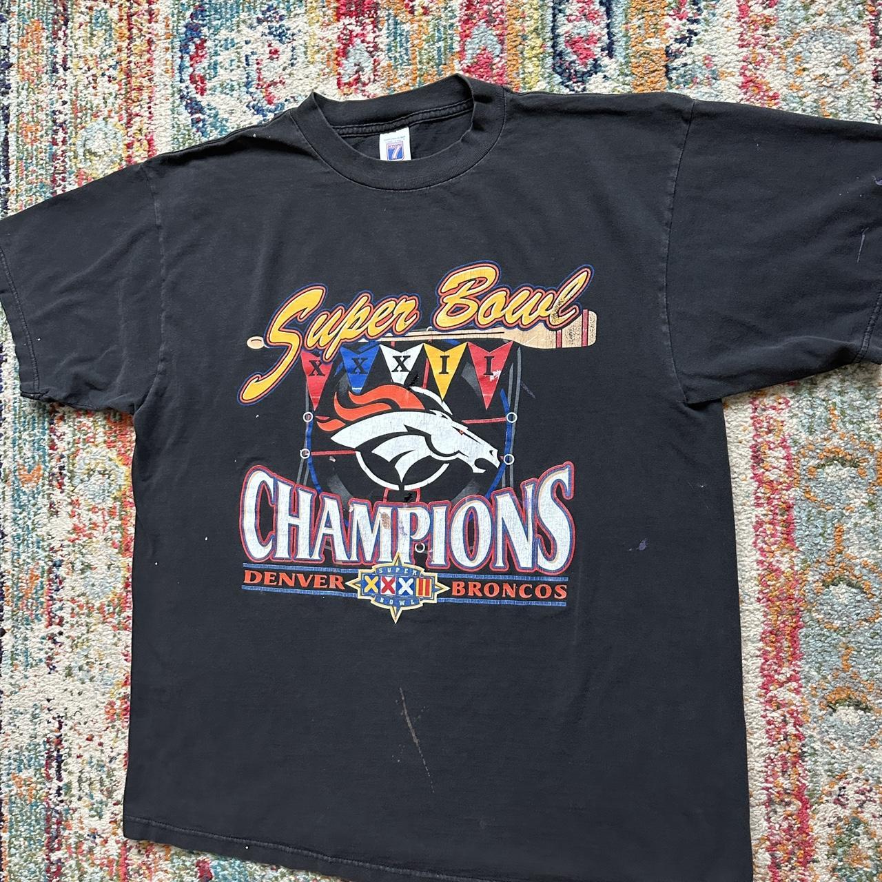 Vintage 90s Denver broncos nfl logo 7 graphic print - Depop