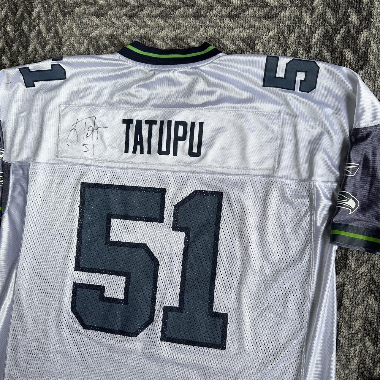 Y2K Seattle Seahawks Lofa Tatupu screen printed NFL  - Depop