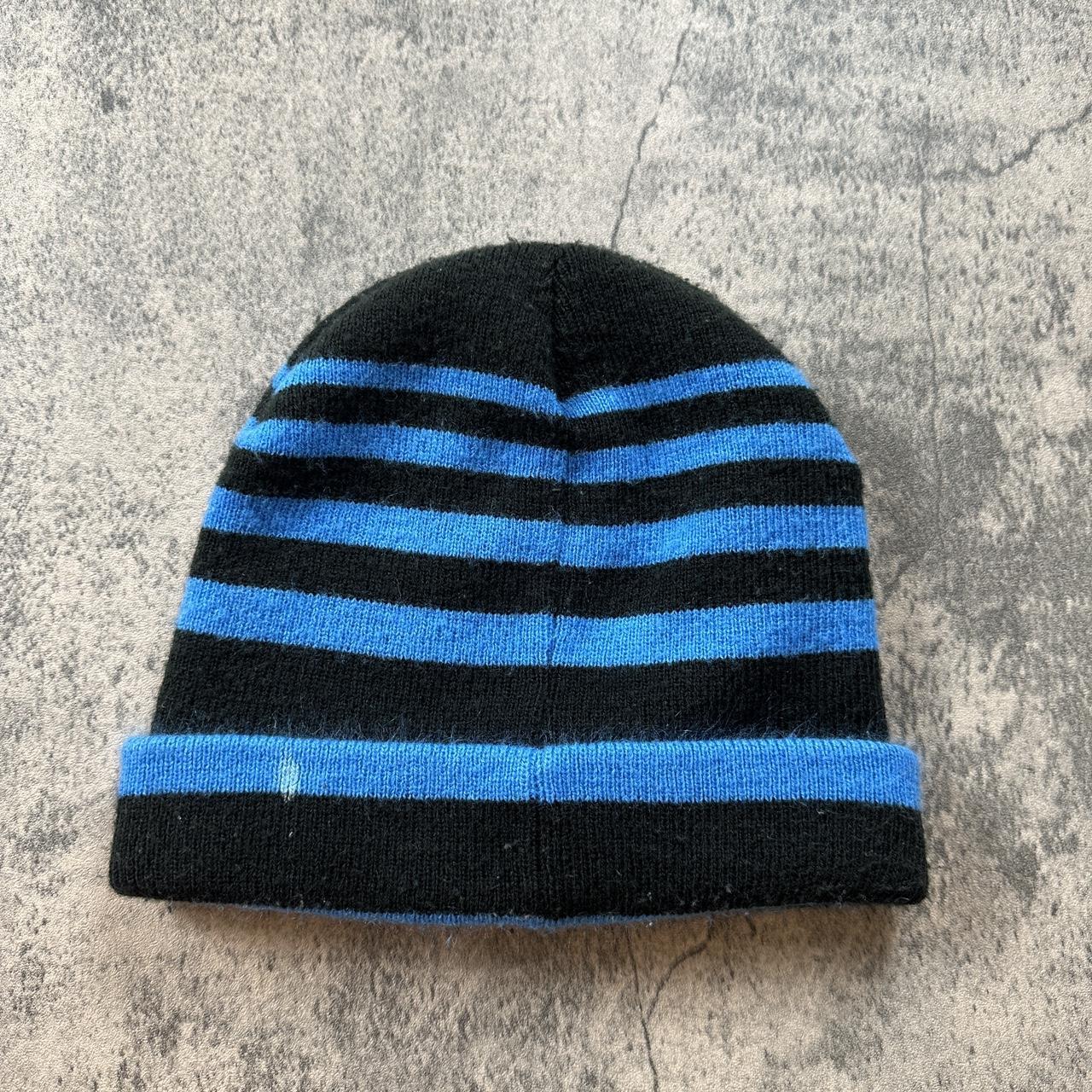 Vintage Y2K Nike Swoosh Striped Beanie Skull Cap  | Depop