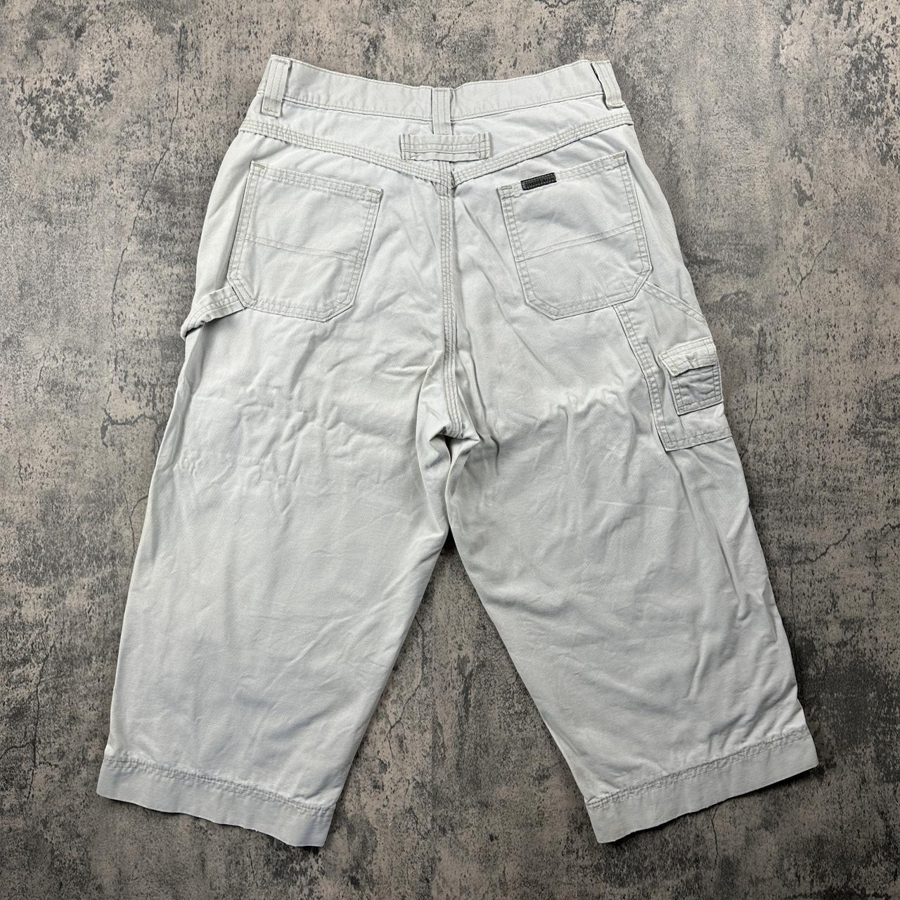 Vintage Lee Riveted Capri Style Pants White Depop