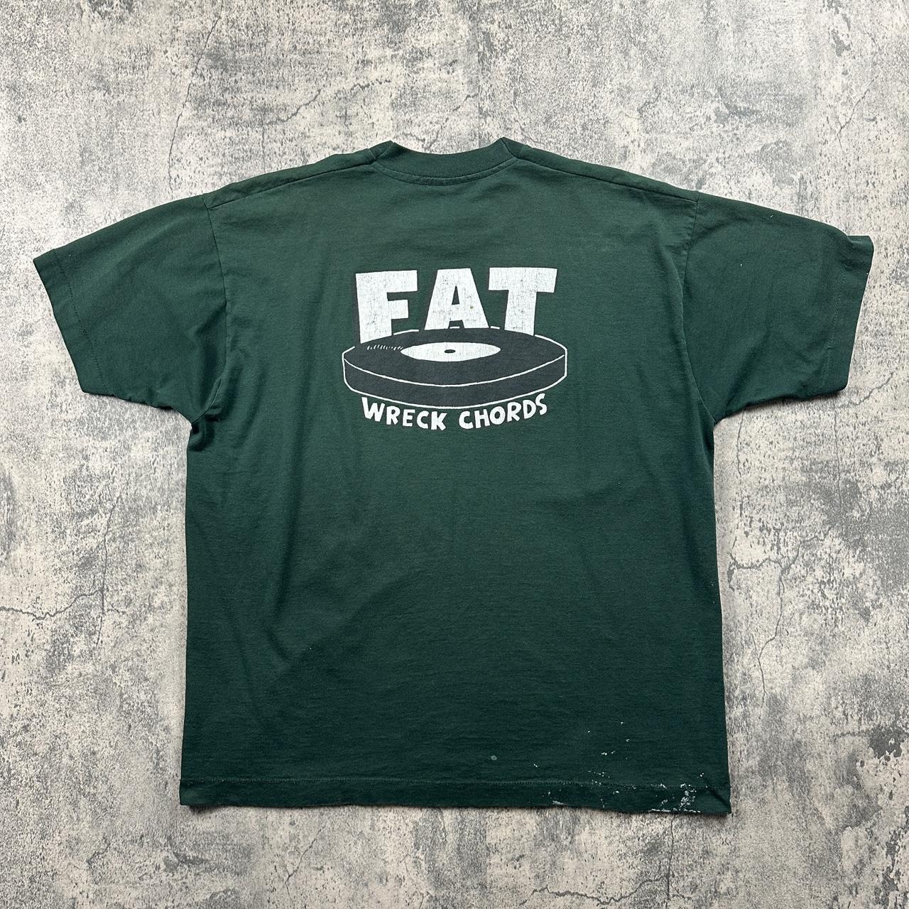 希少 FAT WRECK CHORDS Tシャツ Hazy Green NOFX Vintage 90s NOFX Fat Wreck Chords Band | Depop
