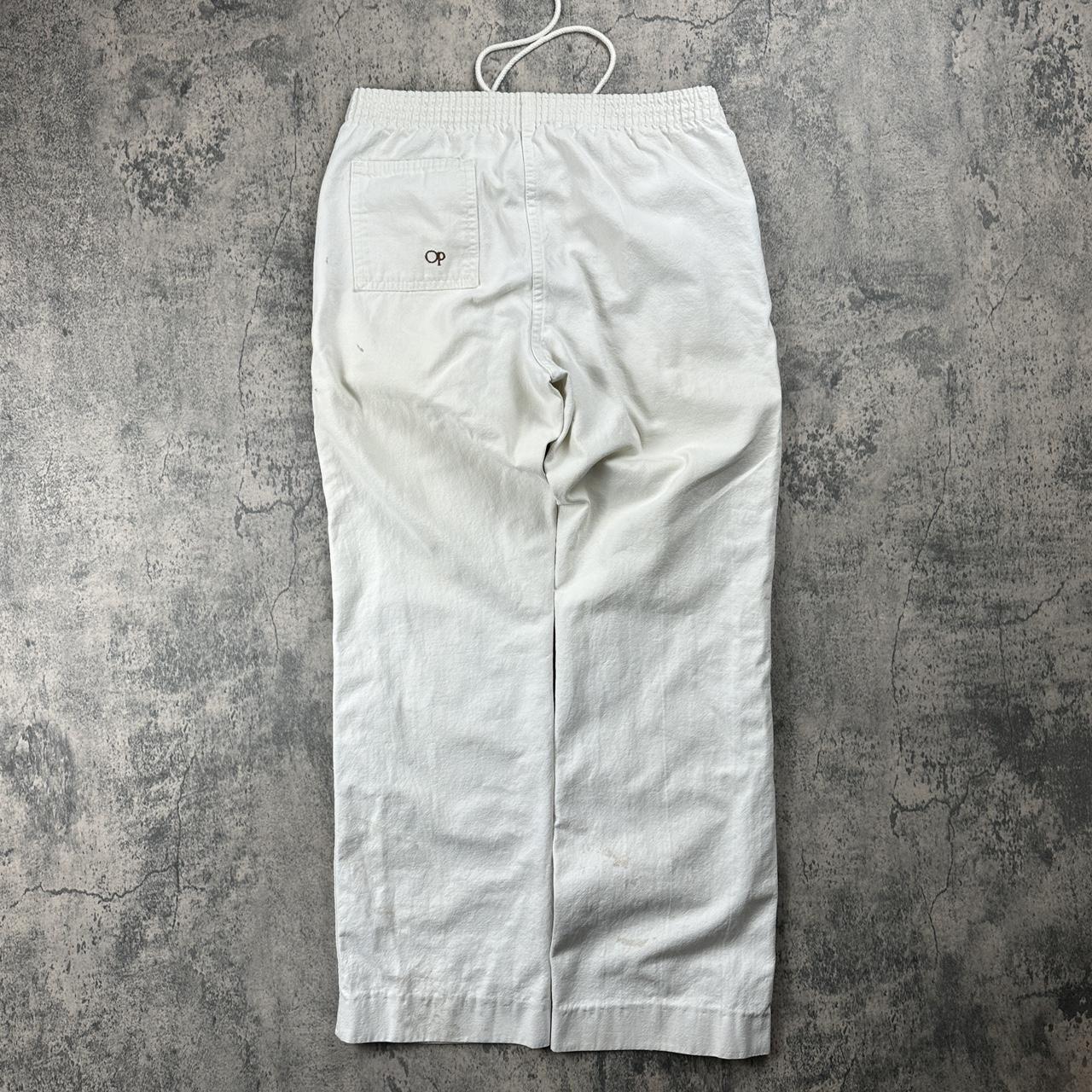 Vintage Distressed White Cotton Pants Ocean Pacific | Depop