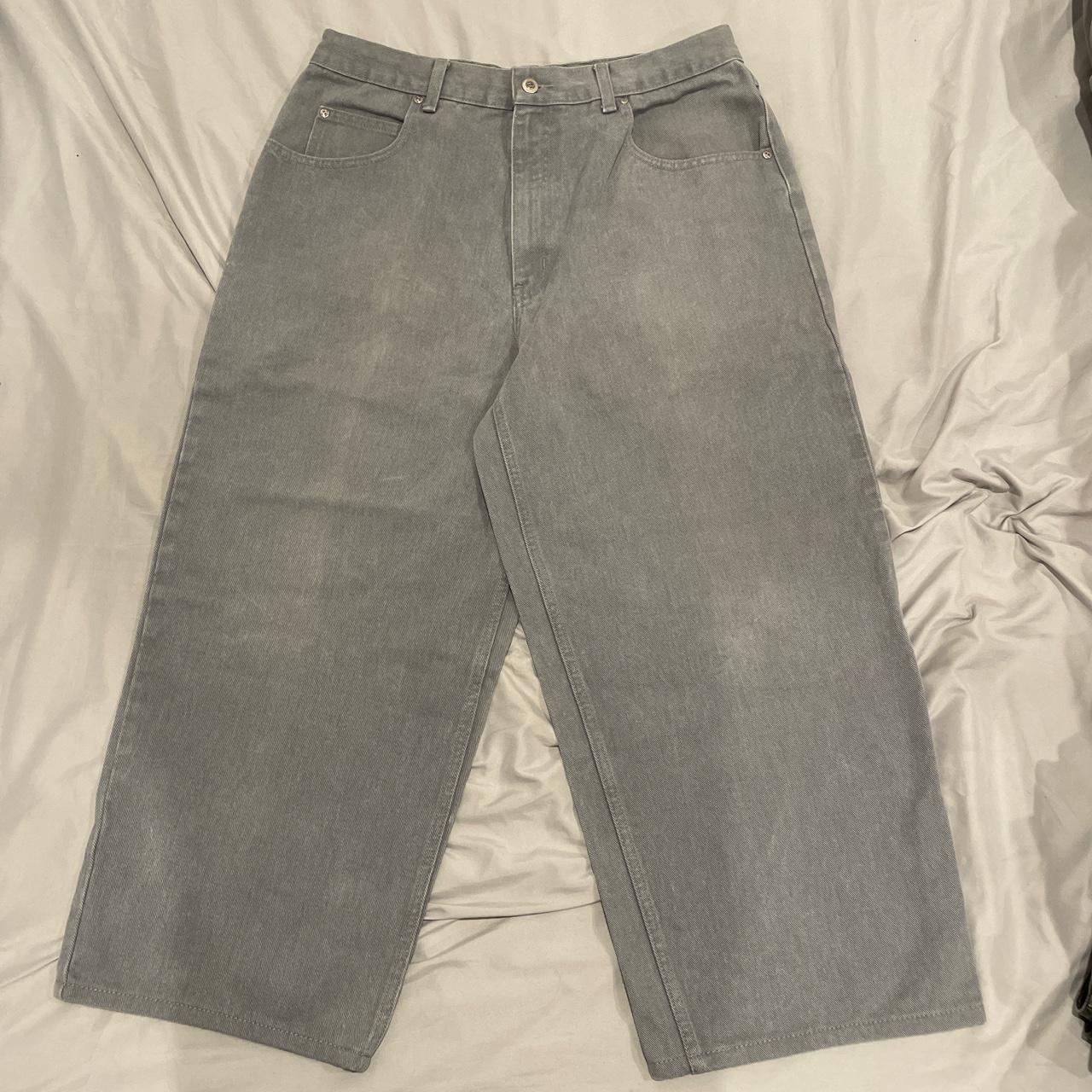 Anchor Blue Men's Grey Jeans Depop