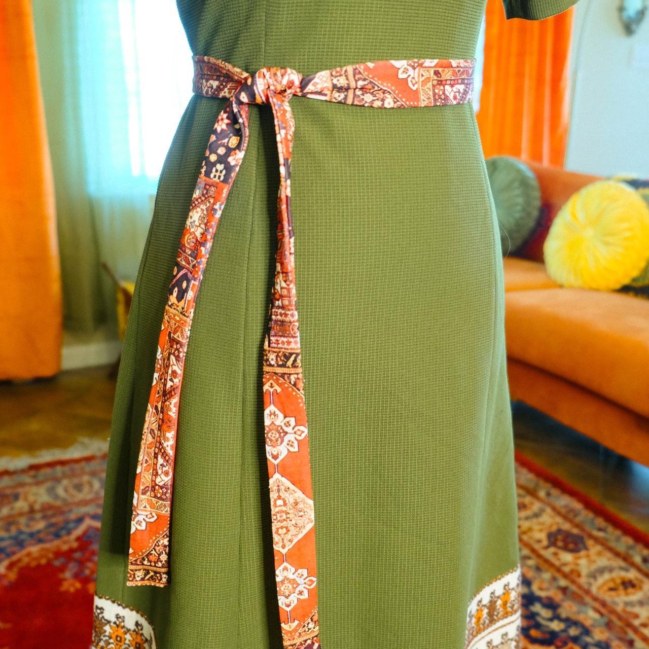 vintage-1960s-olive-green-dress-with-belt-size-depop