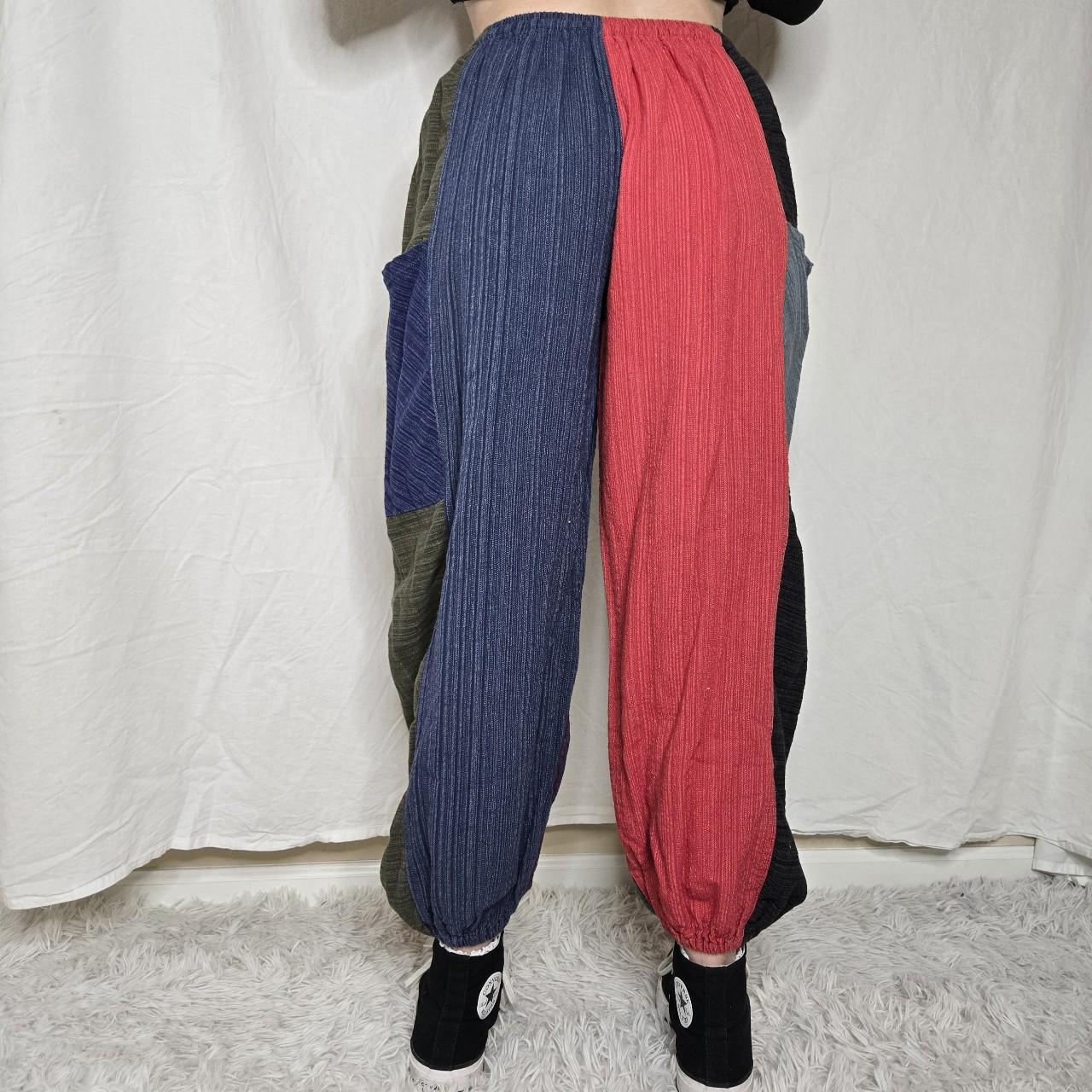 Women's Pants - Multi – Drawstring Patchwork Hare… - image 4