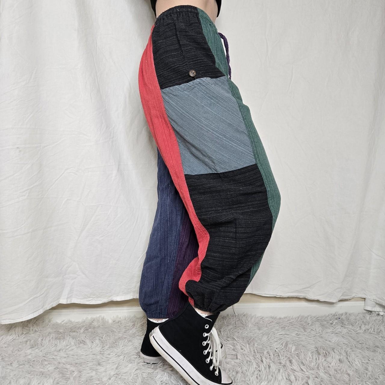 Women's Pants - Multi – Drawstring Patchwork Hare… - image 3