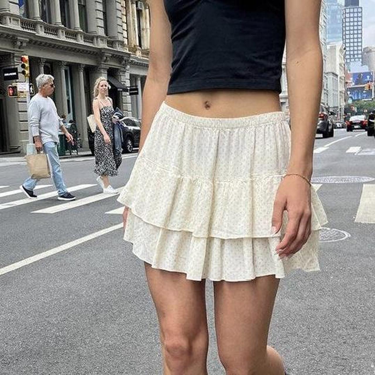 brandy melville izzy mini skirt in plain white bnwt... Depop