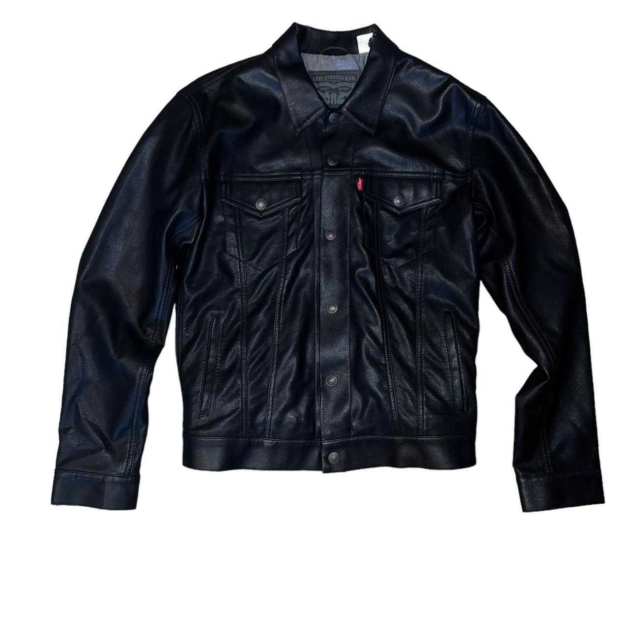 Levi's buffalo sale leather trucker jacket