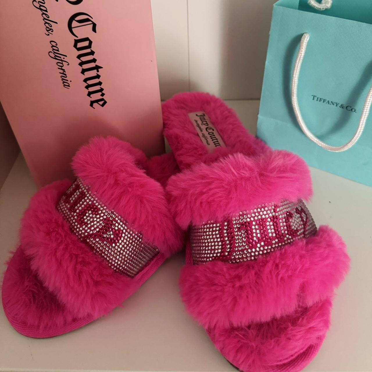 Hot pink fuzzy juicy couture slides!! Perfect too... Depop