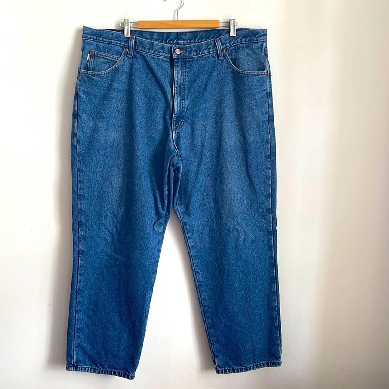 L. L. Bean 100% cotton flannel lined denim jeans sz... - Depop