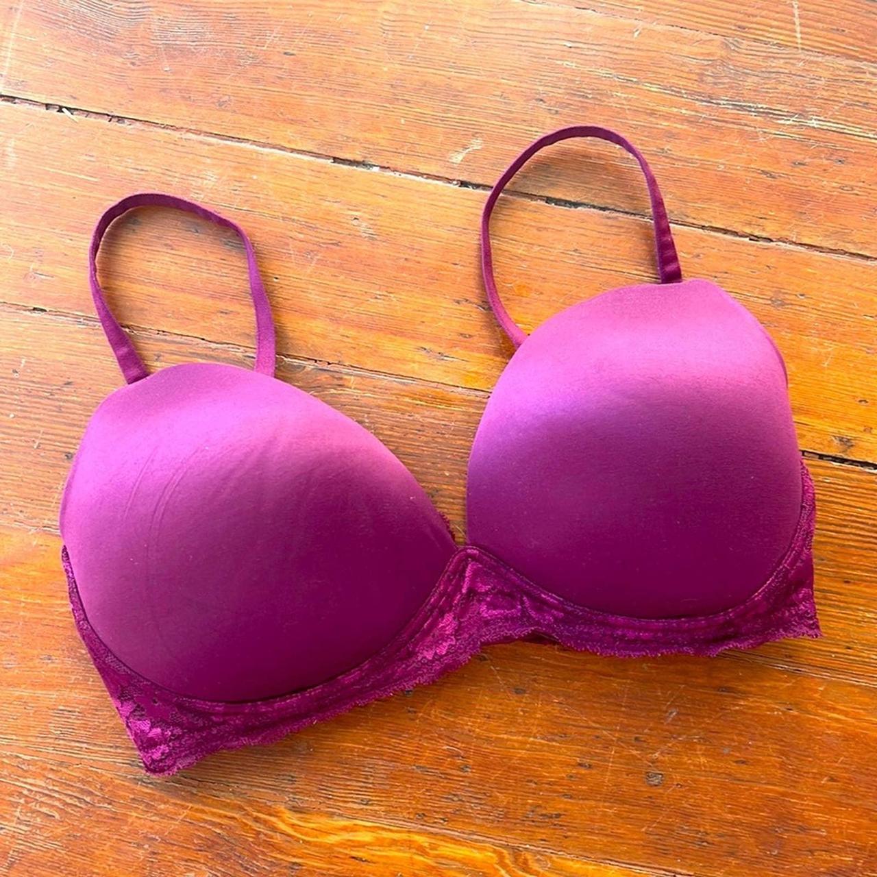 Victoria's Secret Women's Red and Purple Bra Depop