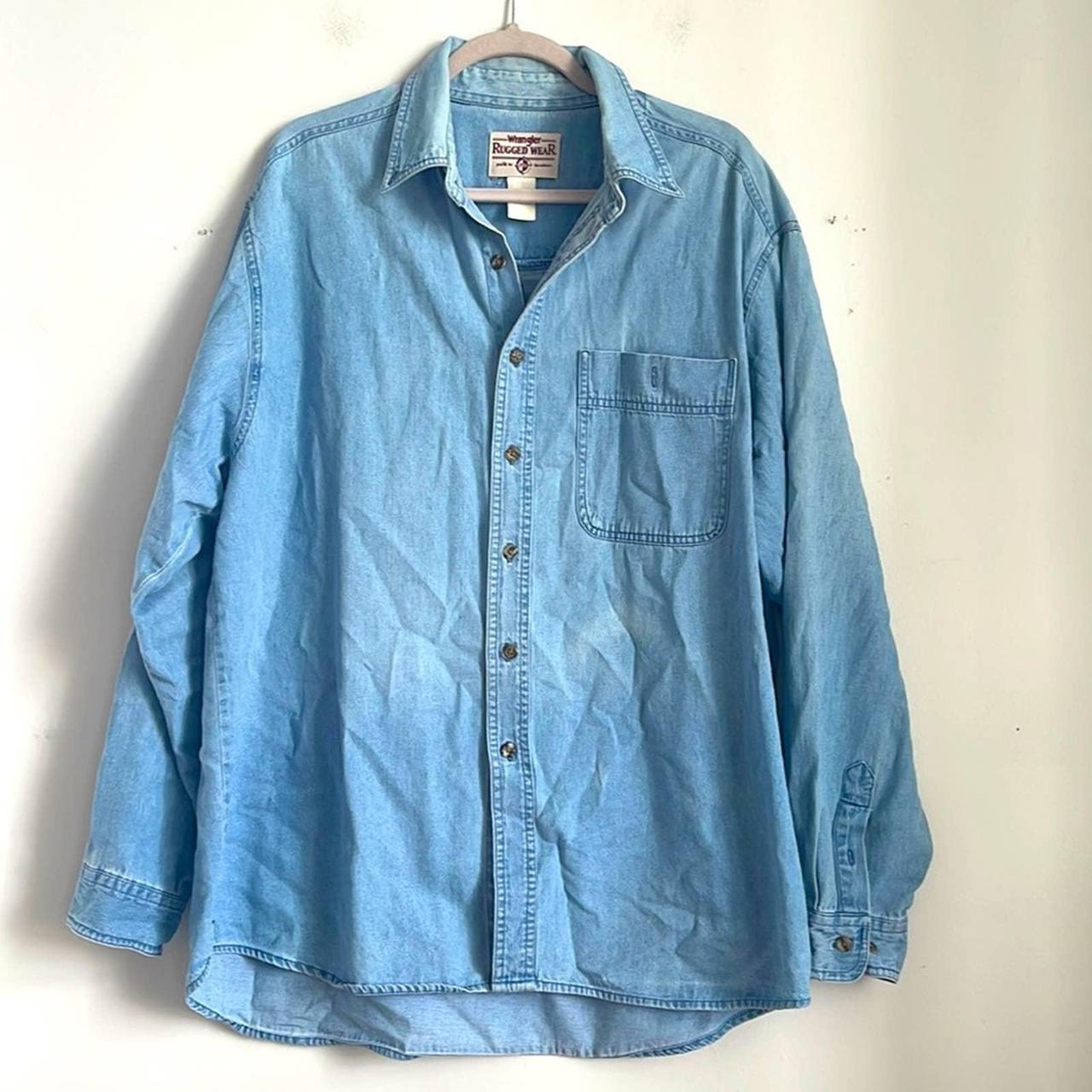 Wrangler Men's Blue Shirt | Depop