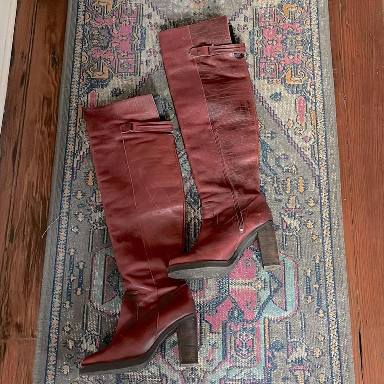 Free people red outlet boots