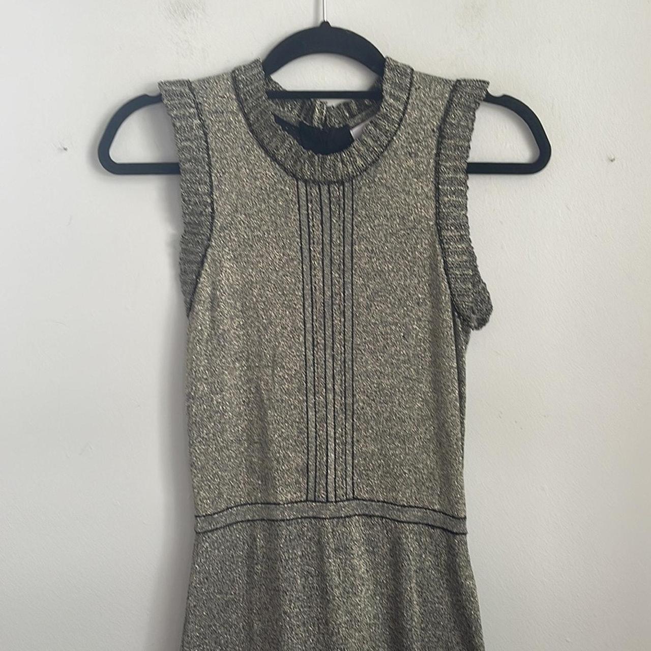 Parker metallic knit store tiered hem party NYE cocktail sleeveless tank dress sz S