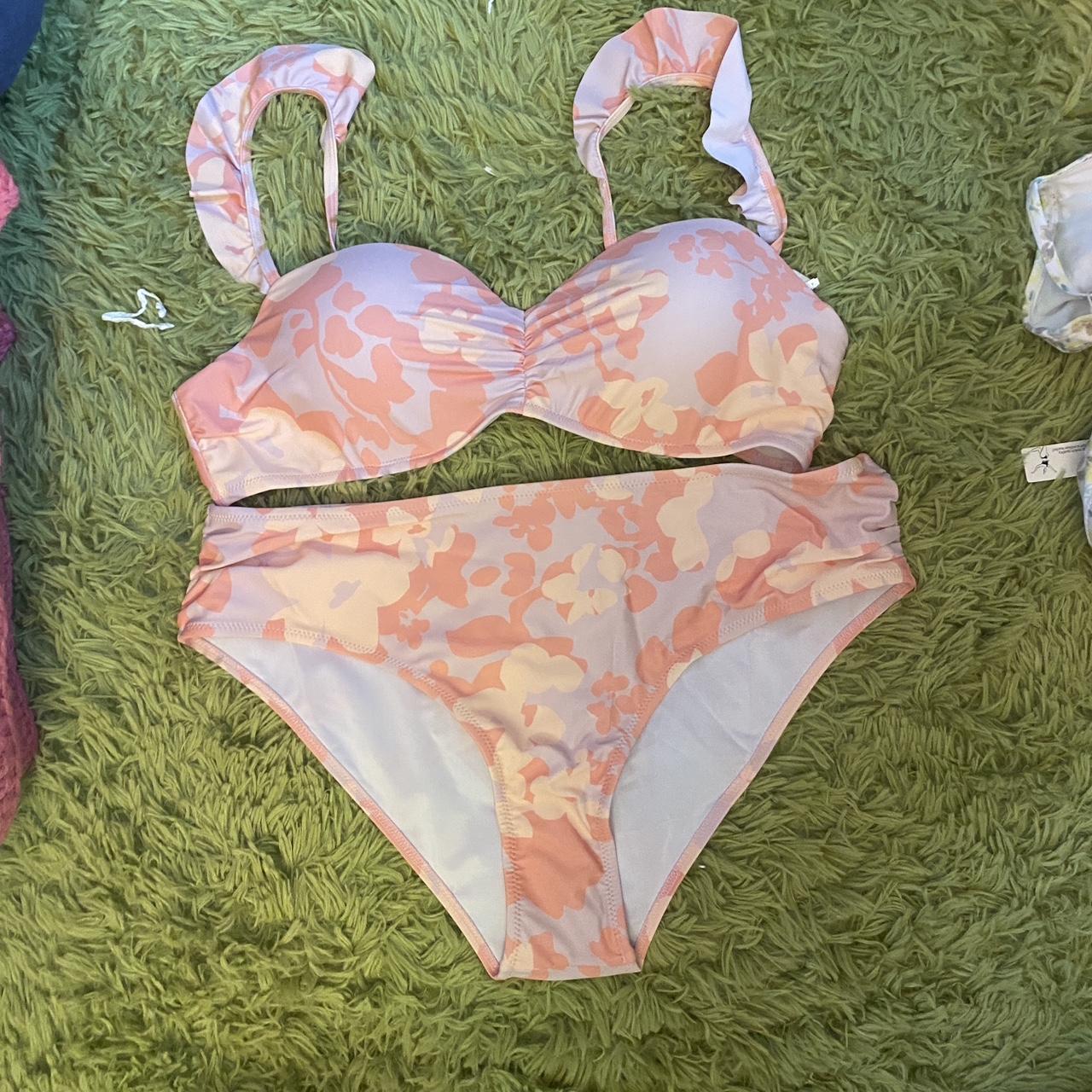 Cupshe Womens Pink And Cream Bikinis And Tankini Sets Depop 1905