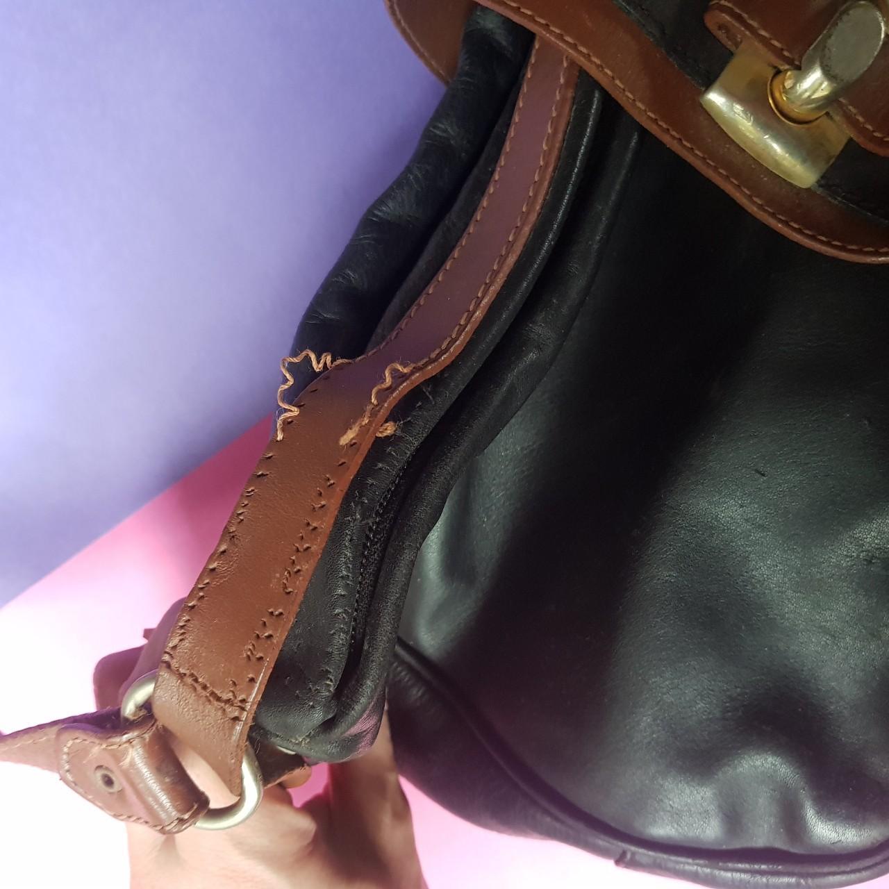 Vintage 90s Black and brown shoulder bag Effortless... - Depop