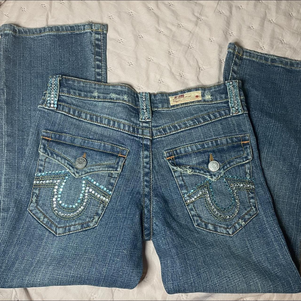 Bratz Women's Navy and Blue Jeans | Depop