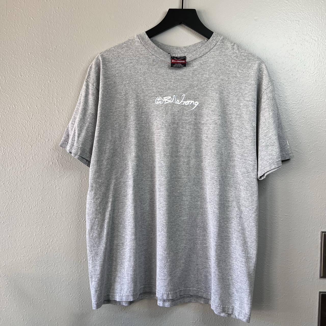 Billabong Men's Grey and Blue T-shirt | Depop