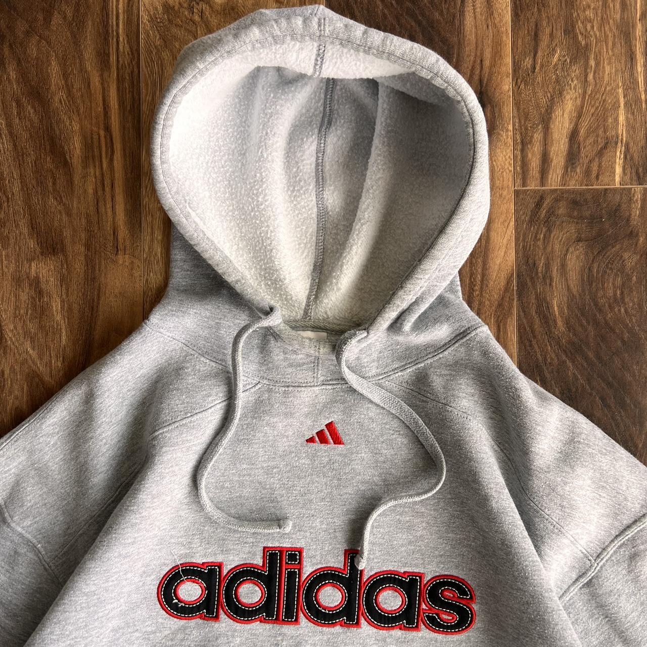 Vintage Y2K Adidas Center Logo Spell Out Hoodie... - Depop