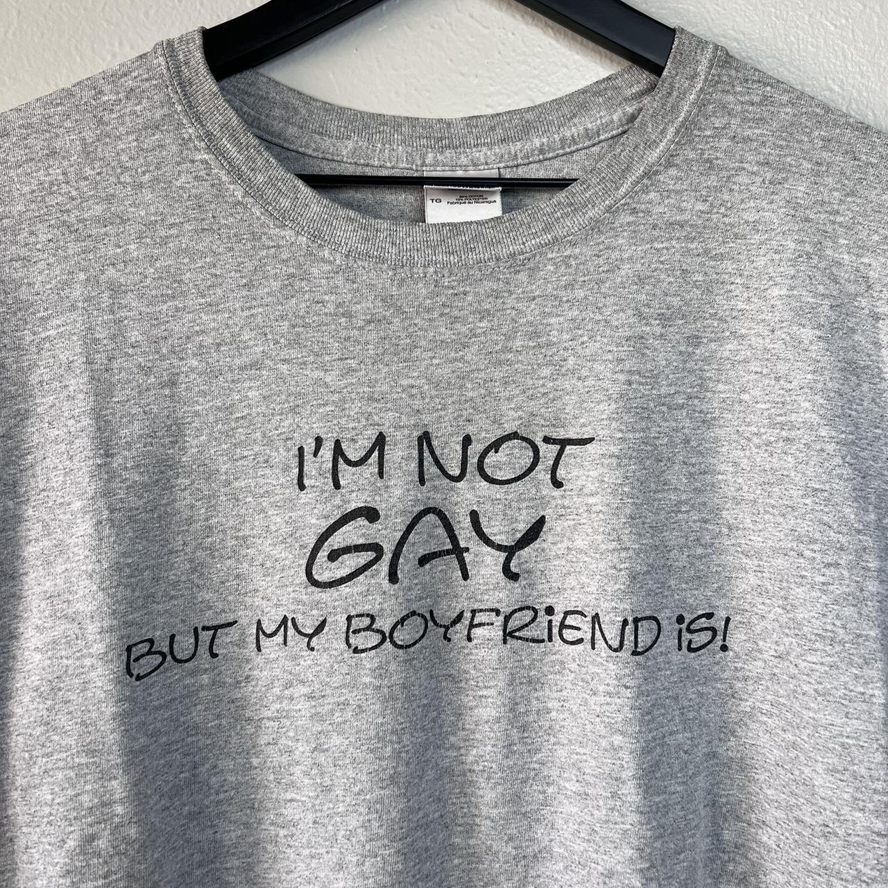 Y2K “But My Boyfriend Is” Humor Quote T-shirt In... - Depop