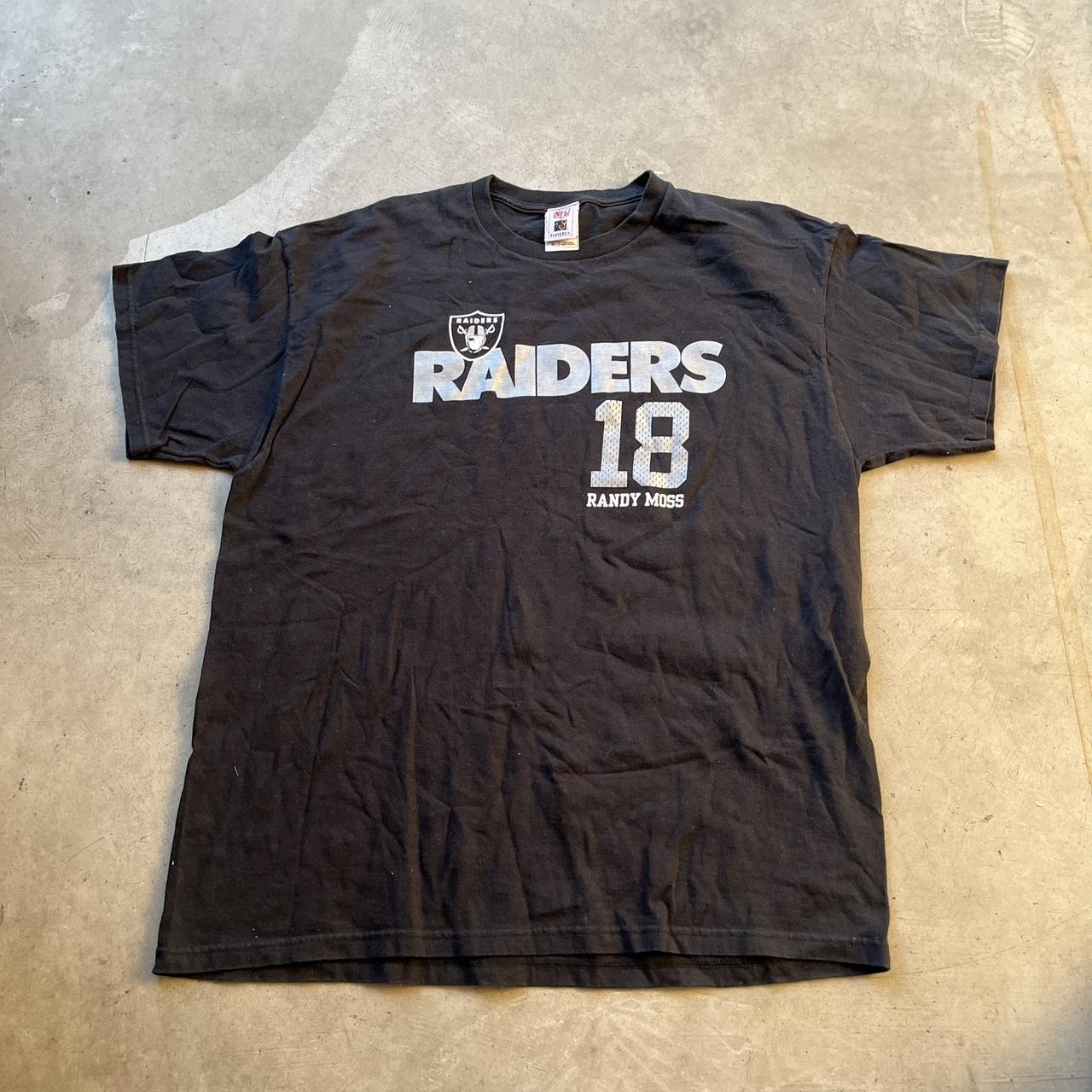 randy moss graphic tee nfl football spellout - Depop