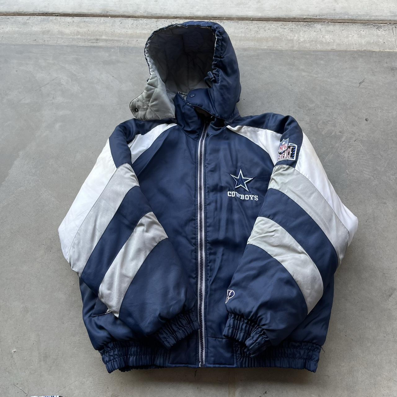 Vintage 90's Dallas Cowboys Starter Hooded Puffer - Depop