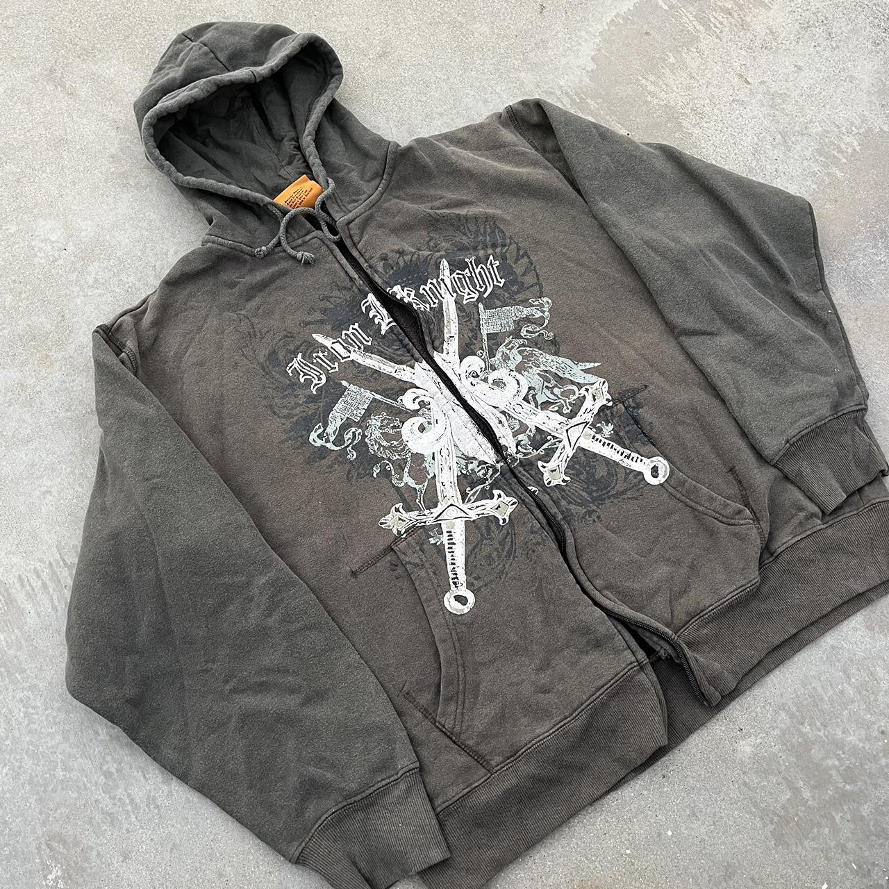 nava sport affliction hoodie full zip up iron... - Depop