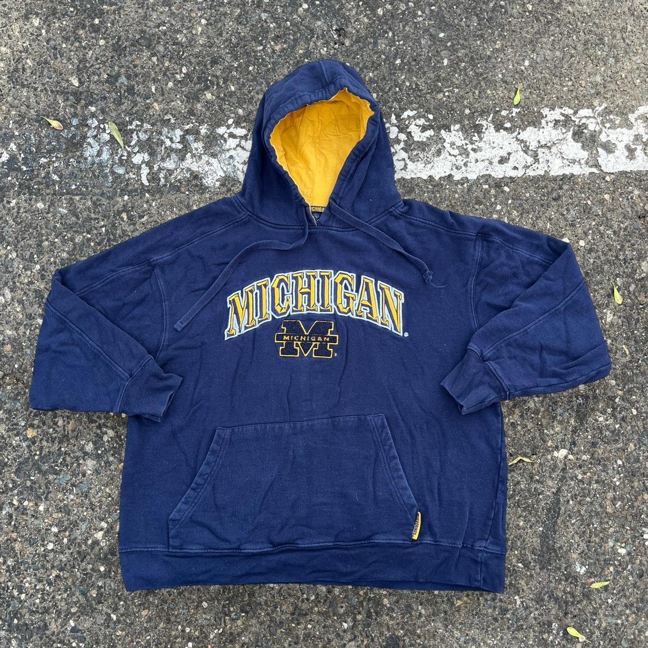 vintage michigan college hoodie university... - Depop